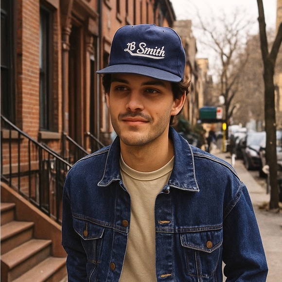 Vintage New Era “LB Smith” Snapback Hat – Navy Made in USA (late 70s/80s) - Picture 1 of 9